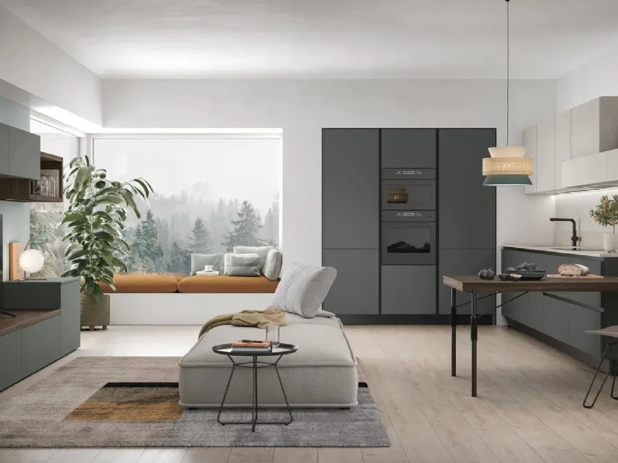 Modern corner kitchen Young 02 by Stosa