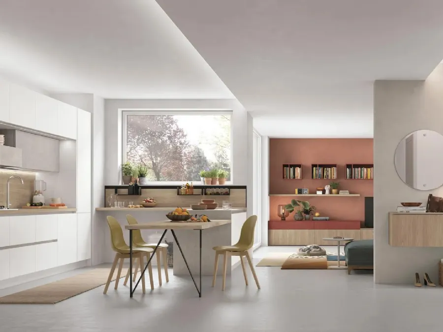 Modern kitchen with Stosa Young 05 peninsula.