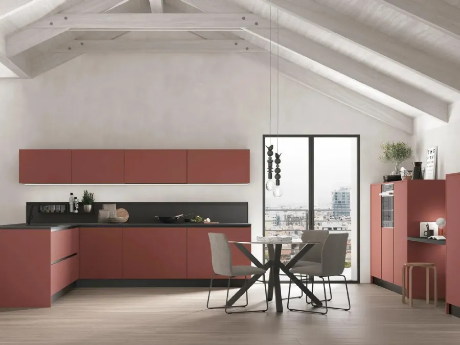 Modern kitchen with peninsula Young 06 by Stosa