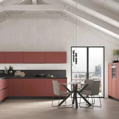 Modern kitchen with peninsula Young 06 by Stosa