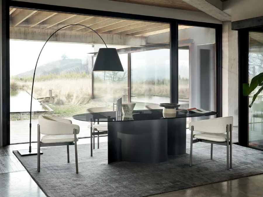 Doon table with glass top by Ditre Italia