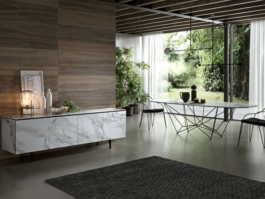 Fil8 Fixed Ceramic Table by Ozzio