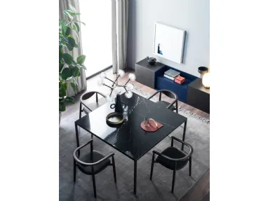Square table Filo in Light Stone by Novamobili