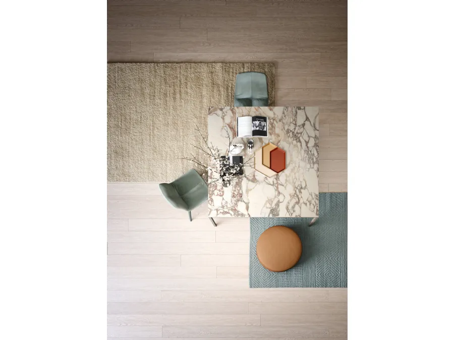 Square table Wire in Light Stone by Novamobili