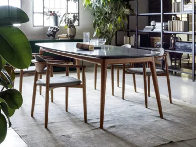 Hanami table with marble top by Novamobili