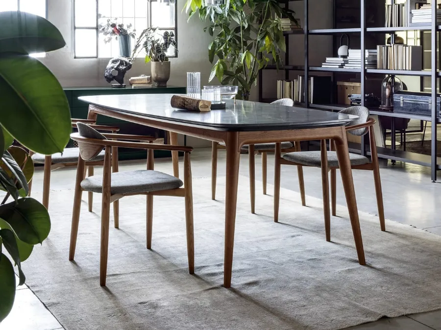 Hanami table with marble top by Novamobili