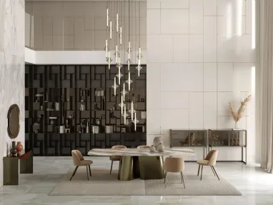 Extensible Kimono table in SuperMarble by Bontempi