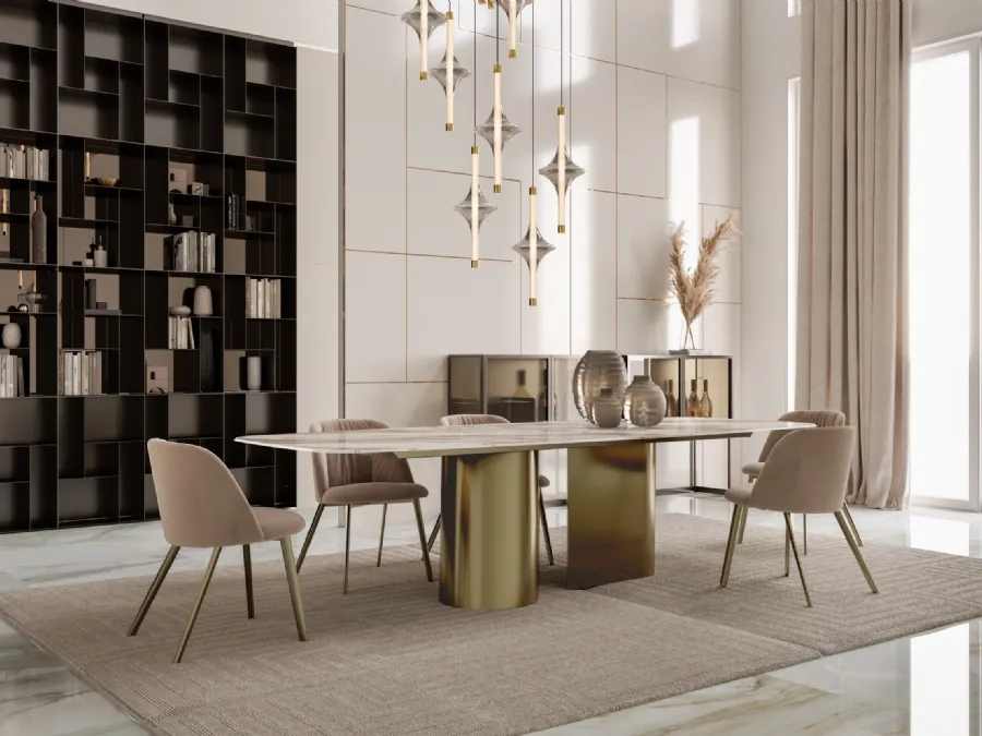 Extensible Kimono table in SuperMarble by Bontempi
