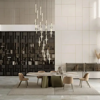 Extensible Kimono table in SuperMarble by Bontempi