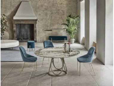 Round Louis Table in SuperMarble by Bontempi