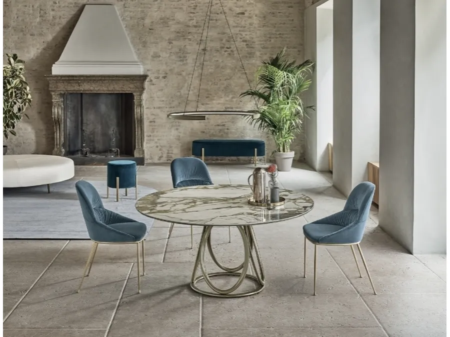 Round Louis Table in SuperMarble by Bontempi