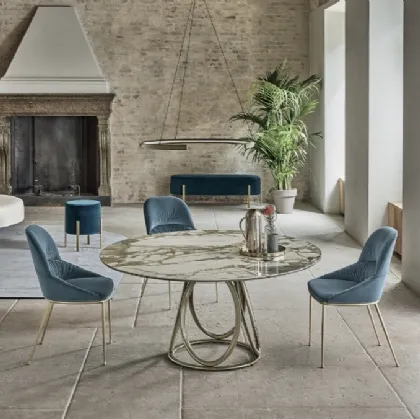 Round Louis Table in SuperMarble by Bontempi