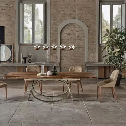 Louis solid wood table by Bontempi