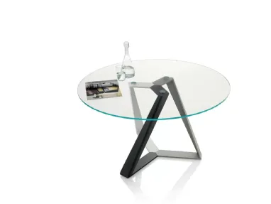 Round Millennium Table with crystal top by Bontempi.