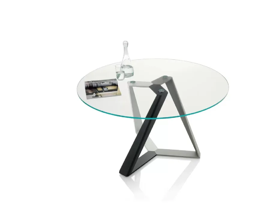 Round Millennium Table with crystal top by Bontempi.