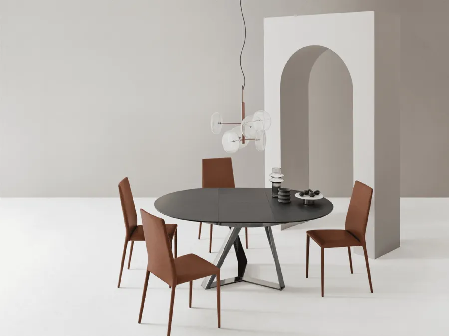 Extensible round Millennium Table by Bontempi