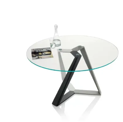 Round Millennium Table with crystal top by Bontempi.