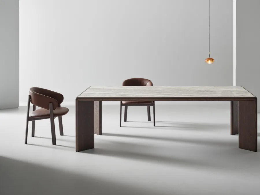 Oshi table in ceramic and wood by Bonaldo