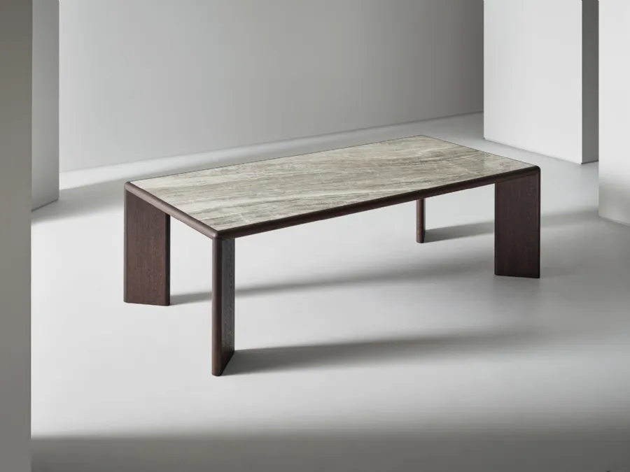 Oshi table in ceramic and wood by Bonaldo