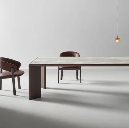 Oshi table in ceramic and wood by Bonaldo