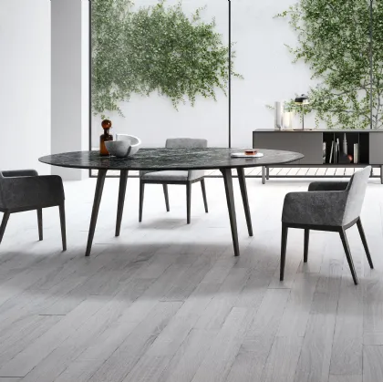 Rea Table with Marble Top by Novamobili