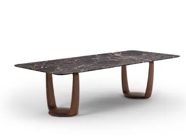 Saddle Rectangular Marble Table by Porada