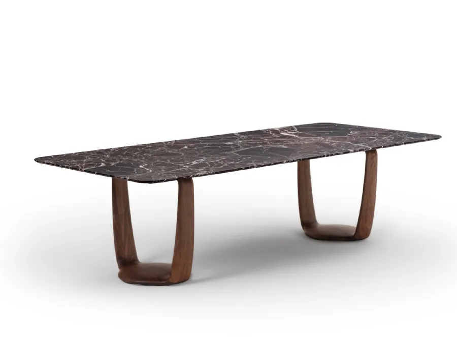 Saddle Rectangular Marble Table by Porada