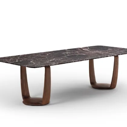 Saddle Rectangular Marble Table by Porada