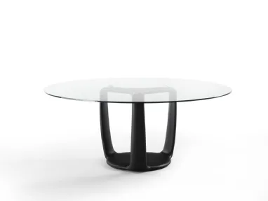 Saddle Round Glass Table by Porada