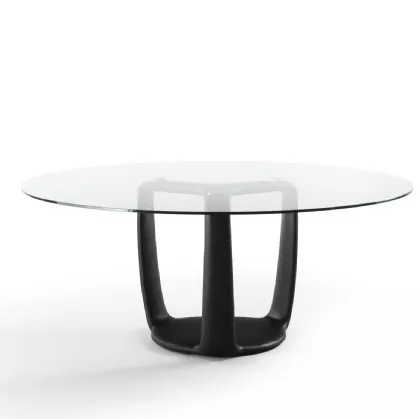 Saddle Round Glass Table by Porada