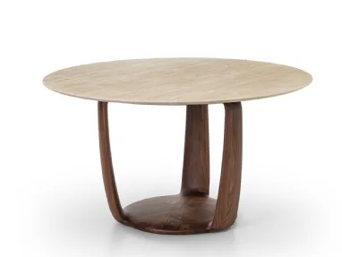 Saddle Round Table in marble by Porada