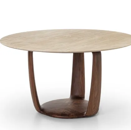Saddle Round Table in marble by Porada