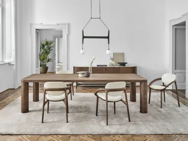 Porada's Canaletto walnut wood Sansiro table.