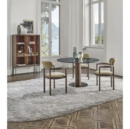 Porada's Sansiro round glass table.