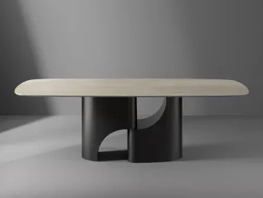 Taijitu table with ceramic top by Bonaldo