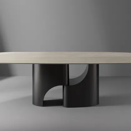 Taijitu table with ceramic top by Bonaldo