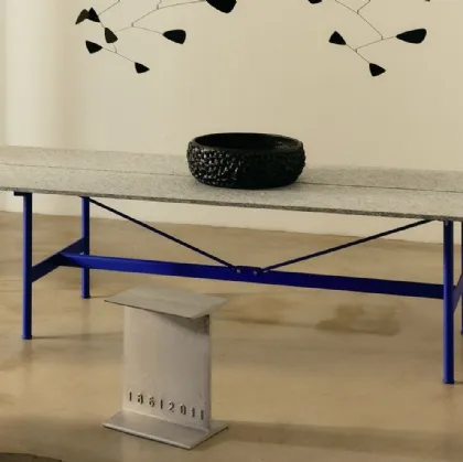 Zinc table in Luserna stone marble by Desalto.