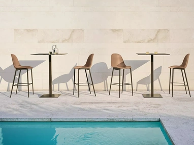 Bontempi's Tall Outdoor Side Table in Lacquered Steel