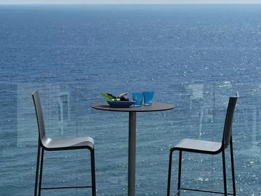 Tall Rico Outdoor Side Table in lacquered steel by Bontempi